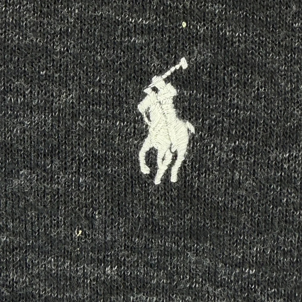 Polo Ralph Lauren Mens XXL Charcoal Gray Heather 1/4 Zip Cotton Pullover Sweater